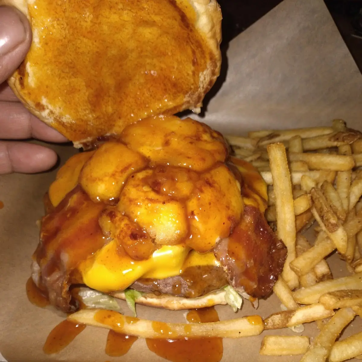 Cheese Curd Bacon Burger