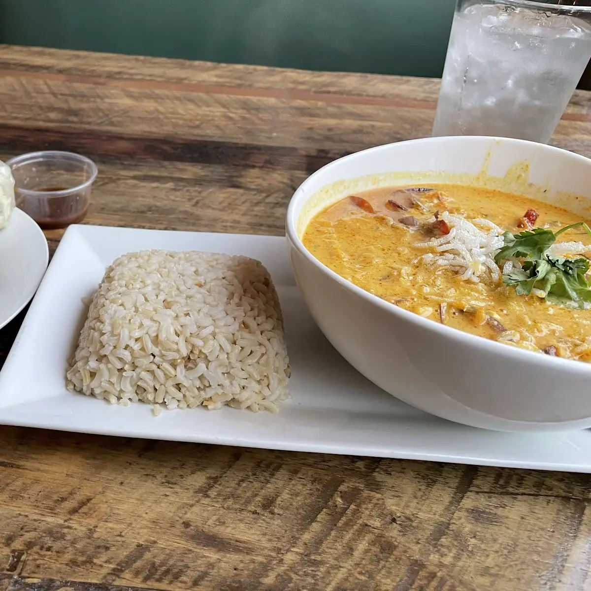 Shrimp Red Curry and Spring Rolls