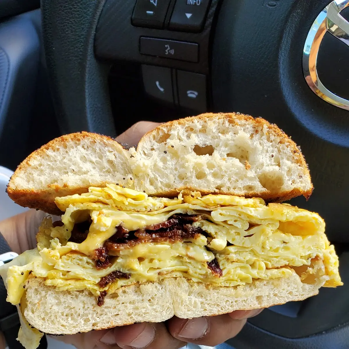 Poppy Seed with Bacon Egg and Cheese