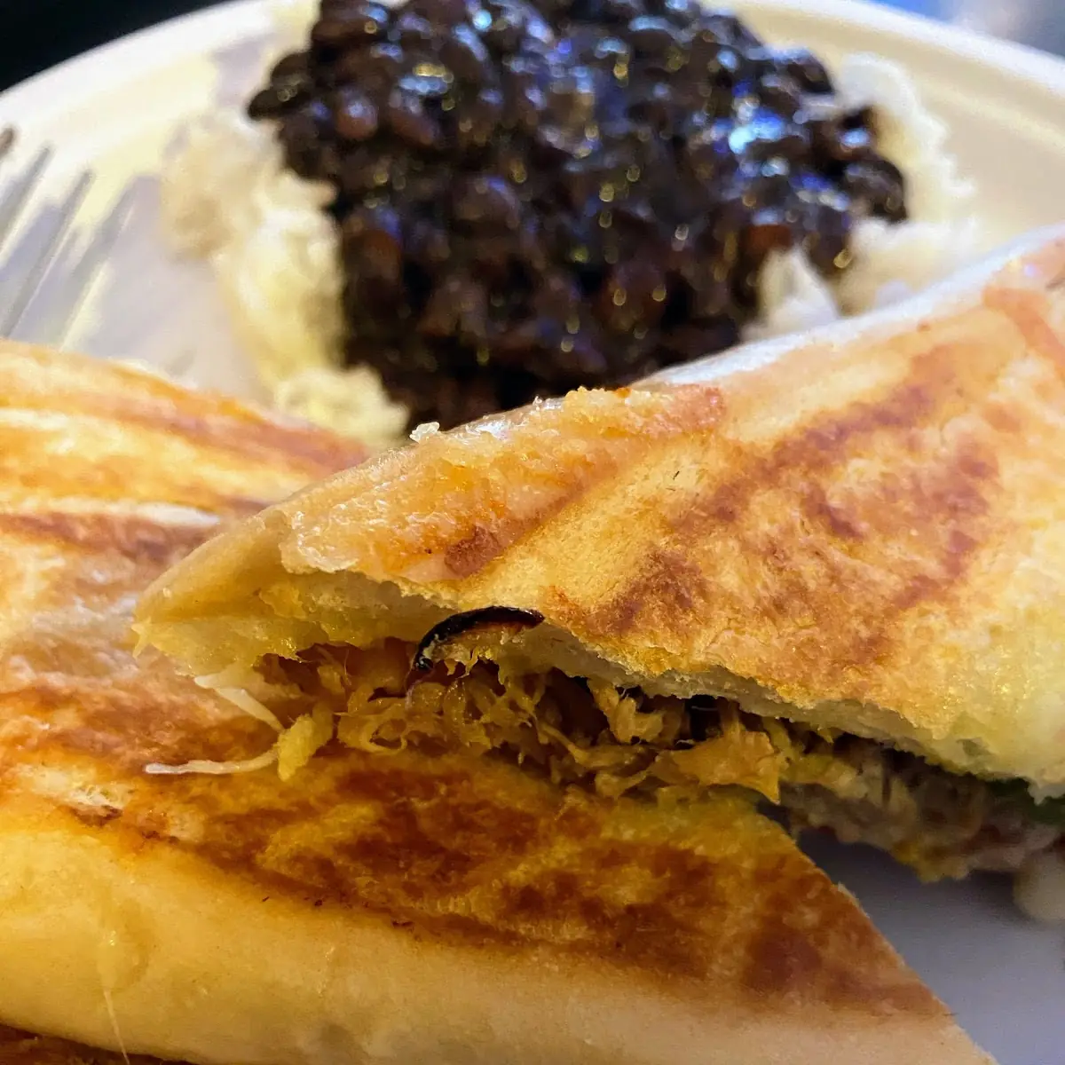 Cuban Sandwich with Black Beans and Rice