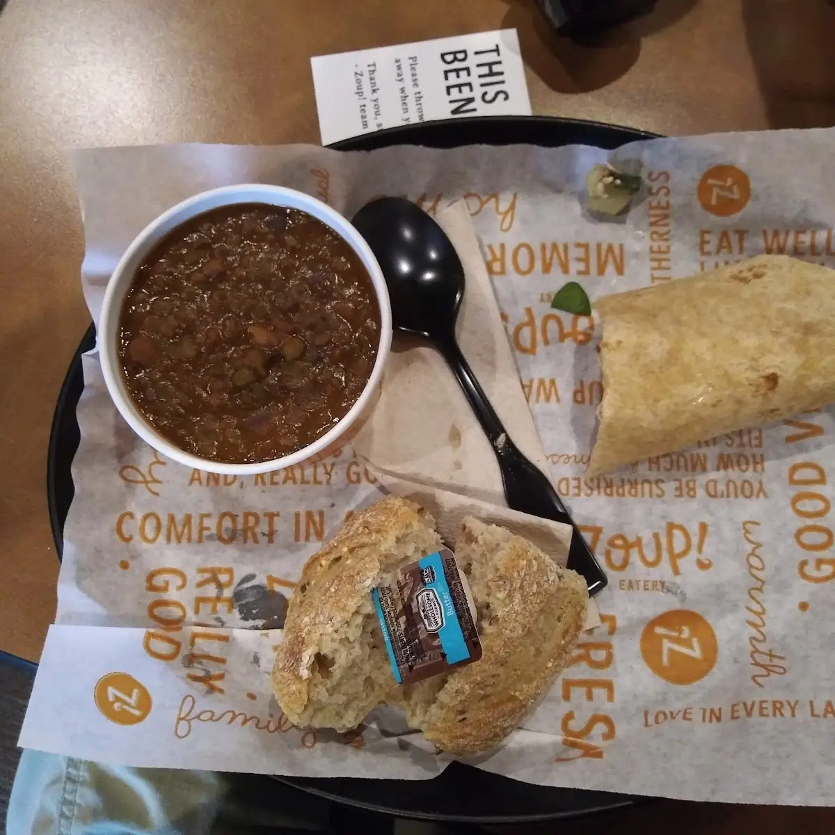 5 Bean Soup & Veggie Wrap