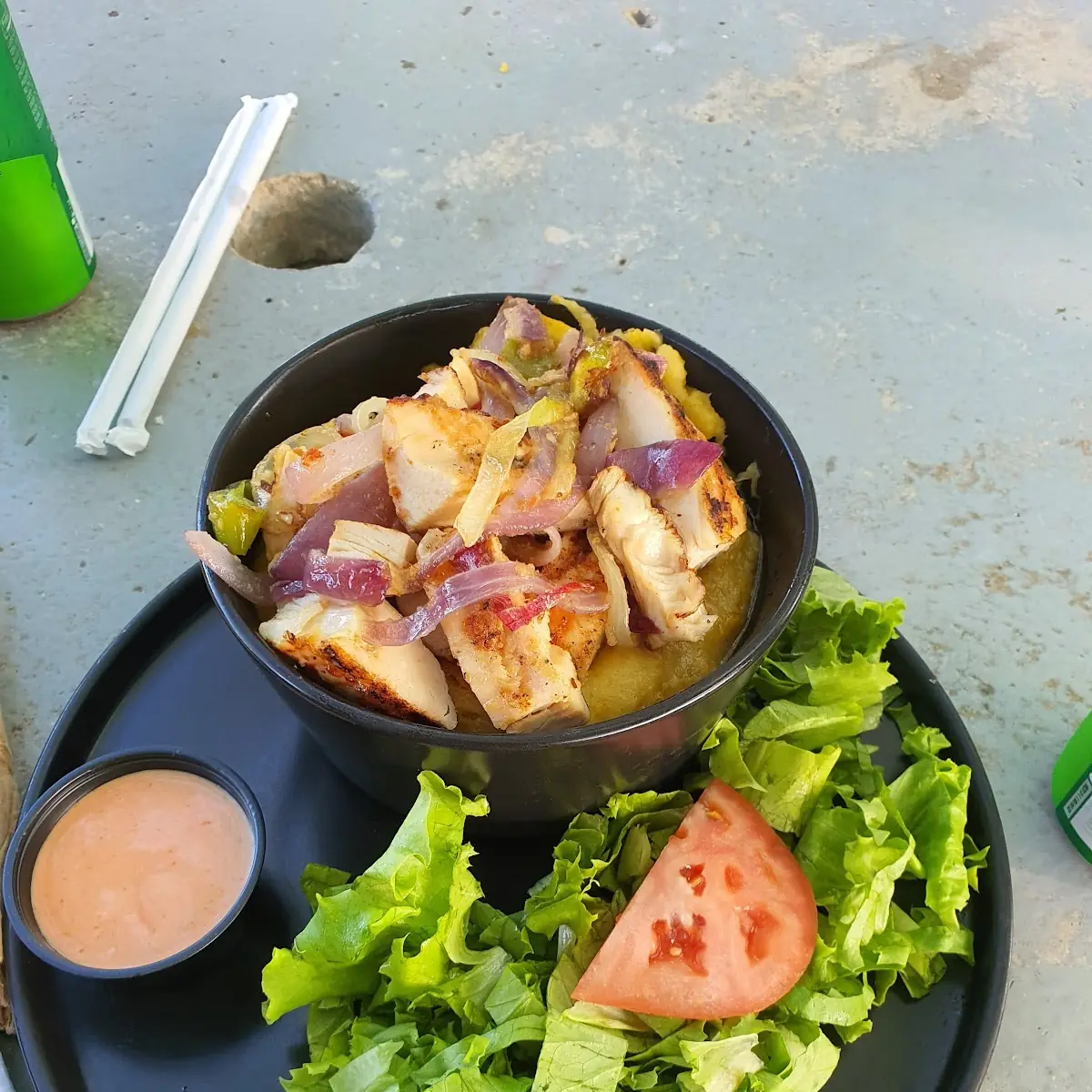 Mofongo Relleno De Pollo Al Ajillo
