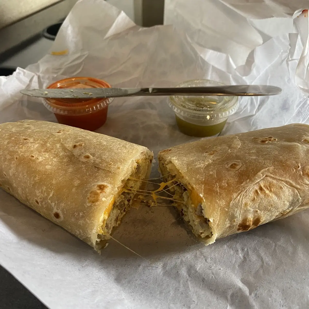 Sausage Egg and Cheese Breakfast Burrito