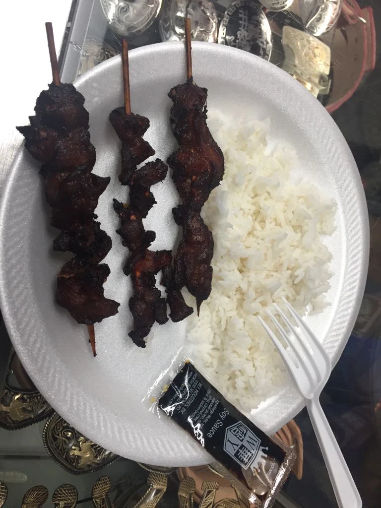 Teriyaki Chicken Sticks Steamed Rice