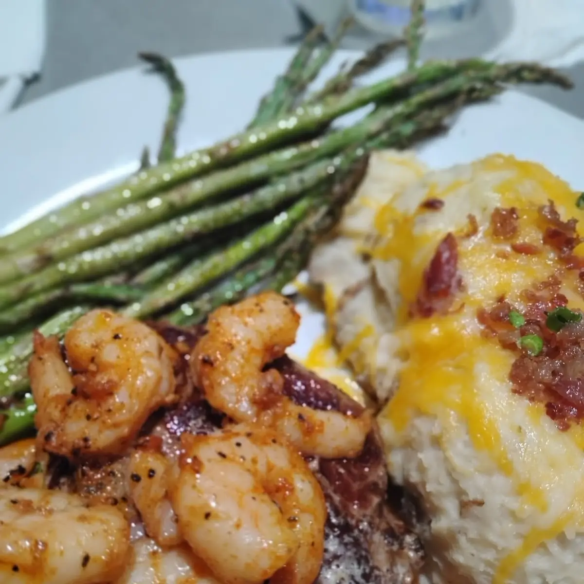 Sirloin Steak Asparagus Loaded Mashed Potatoes