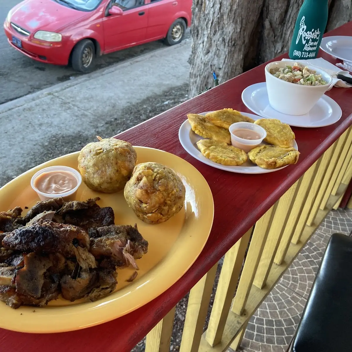 Roast Pork Mofongo Tostones and Ceviche