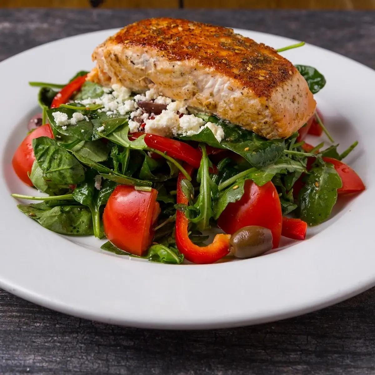 Za'Atar-Dusted Wood-Fired Norwegian Salmon Salad