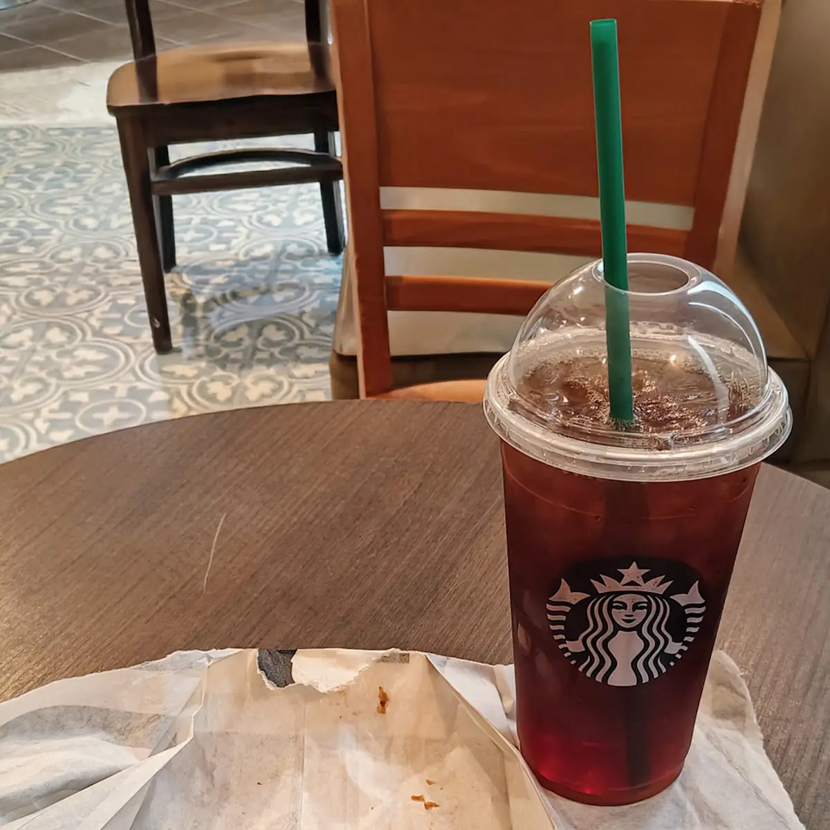 Iced Tea with Ham and Cheese Croissant