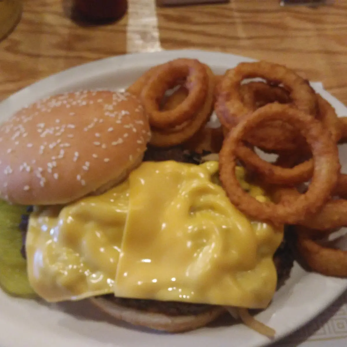 Steak Burger & Onion Rings