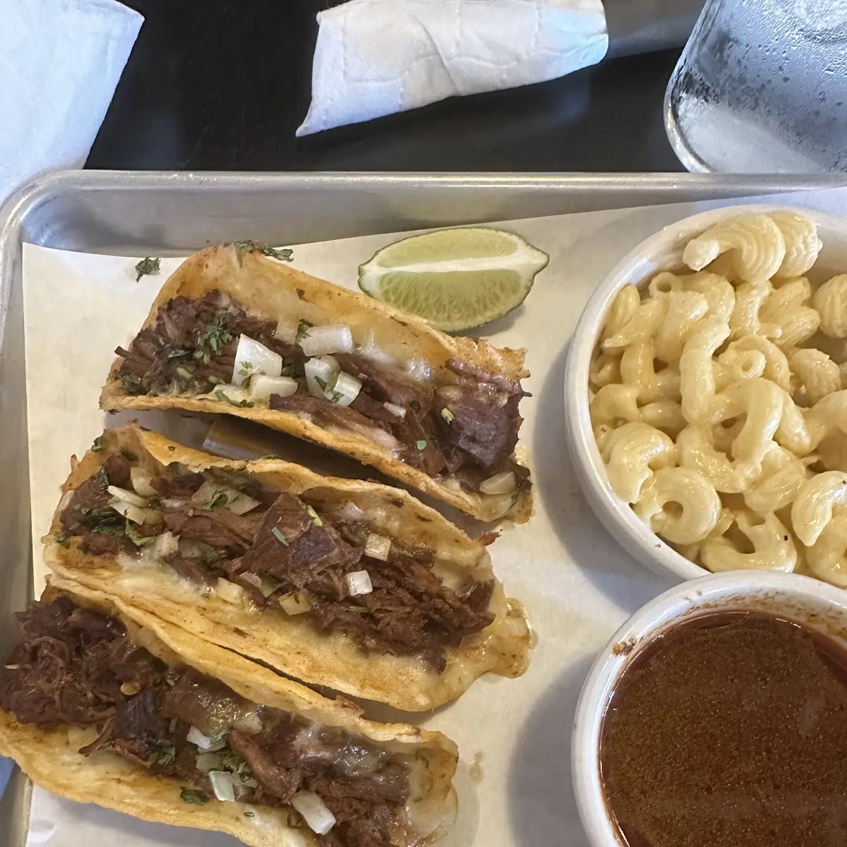 Birria Tacos with Mac and Cheese