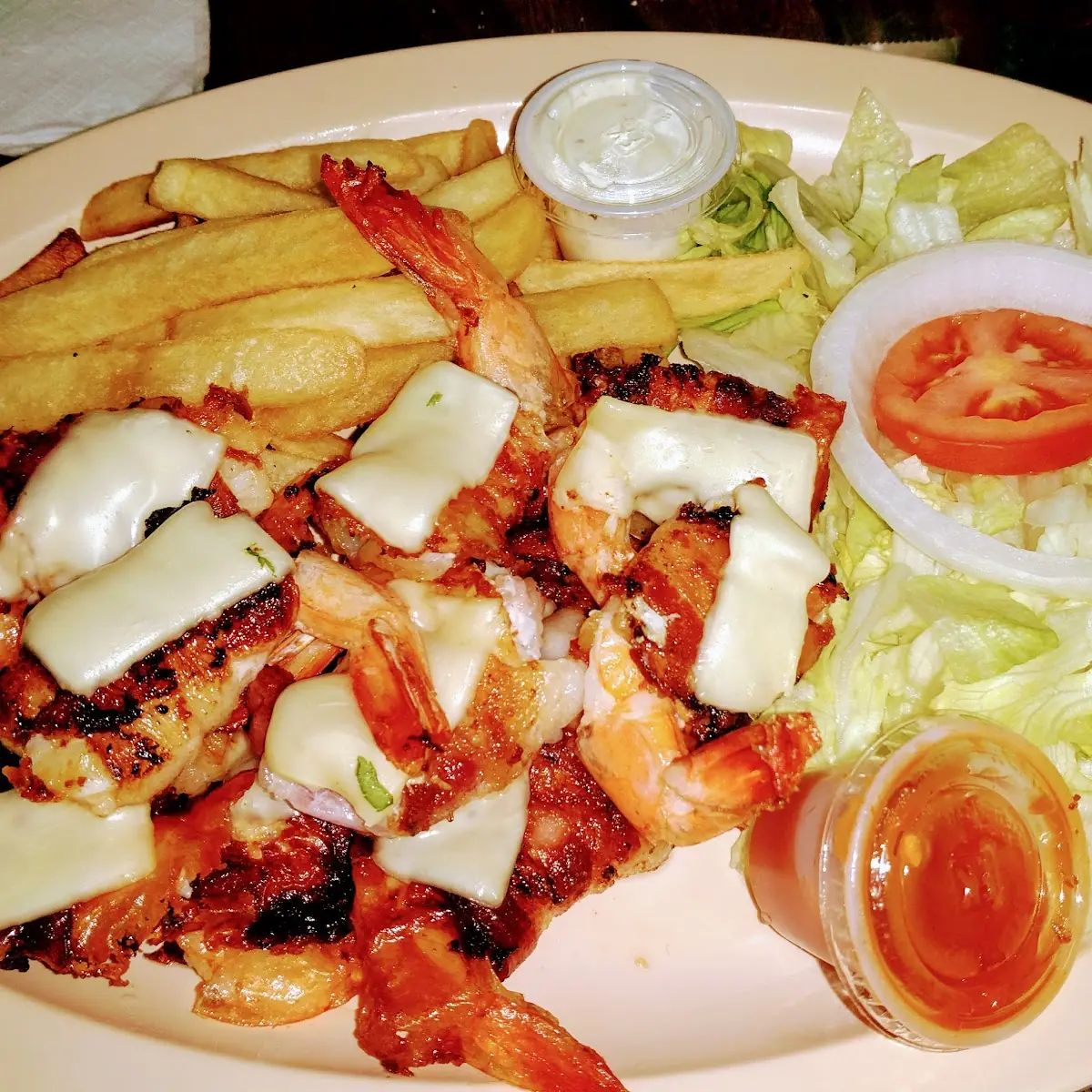 Shrimp with Chipotle Sauce and Cheese
