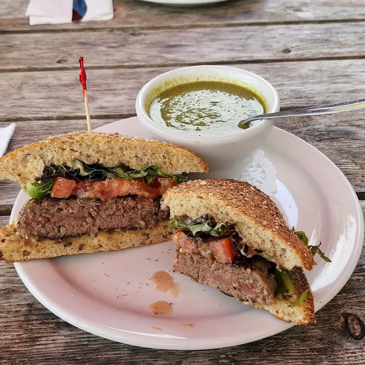 Lamb Burger, Niger Reef Tea House (licensed restaurant)