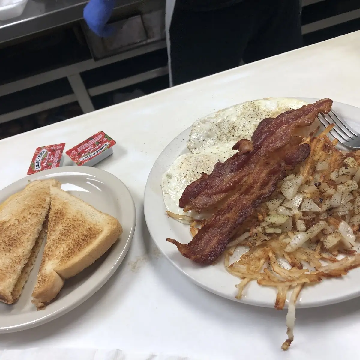 2 Eggs Pork Chop and Toast
