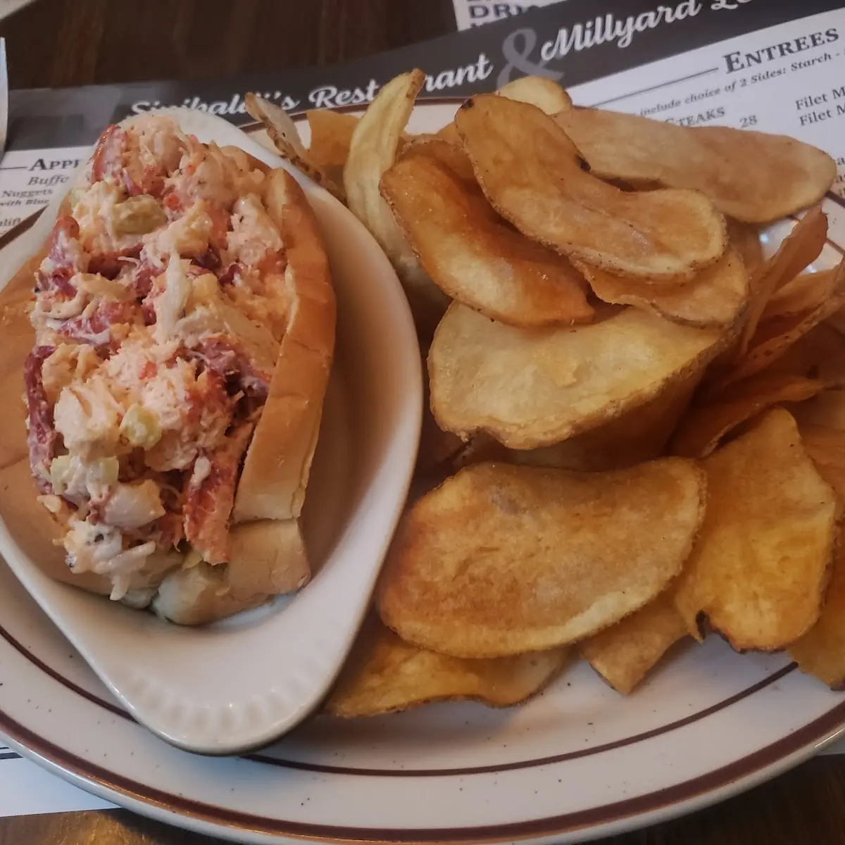 Lobster Roll with Home Made Chips