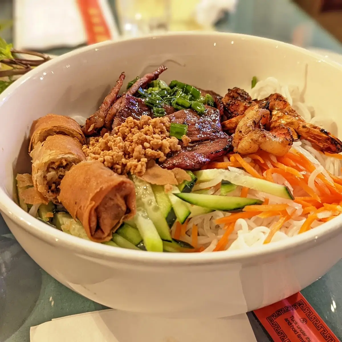 Combination Vermicelli Bún Tôm Thịt Nướng Chả Giò