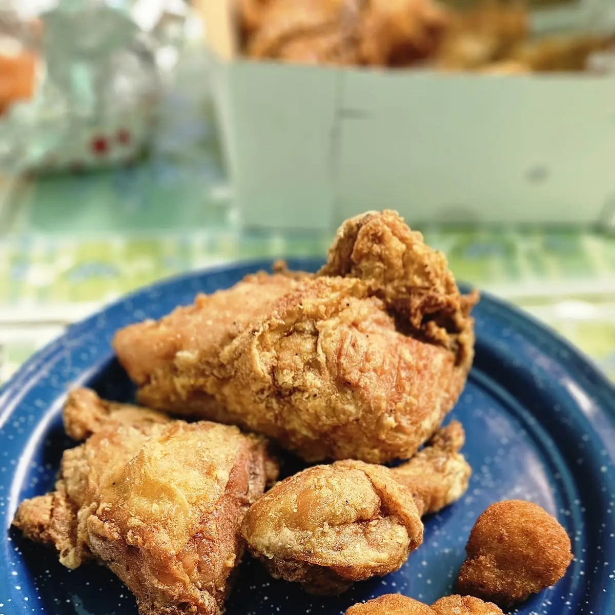 Broasted Chicken and Breaded Mushrooms