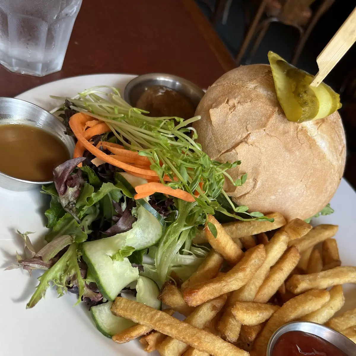 The Inn Veggie Burger, The Restaurant at The Saltspring Inn