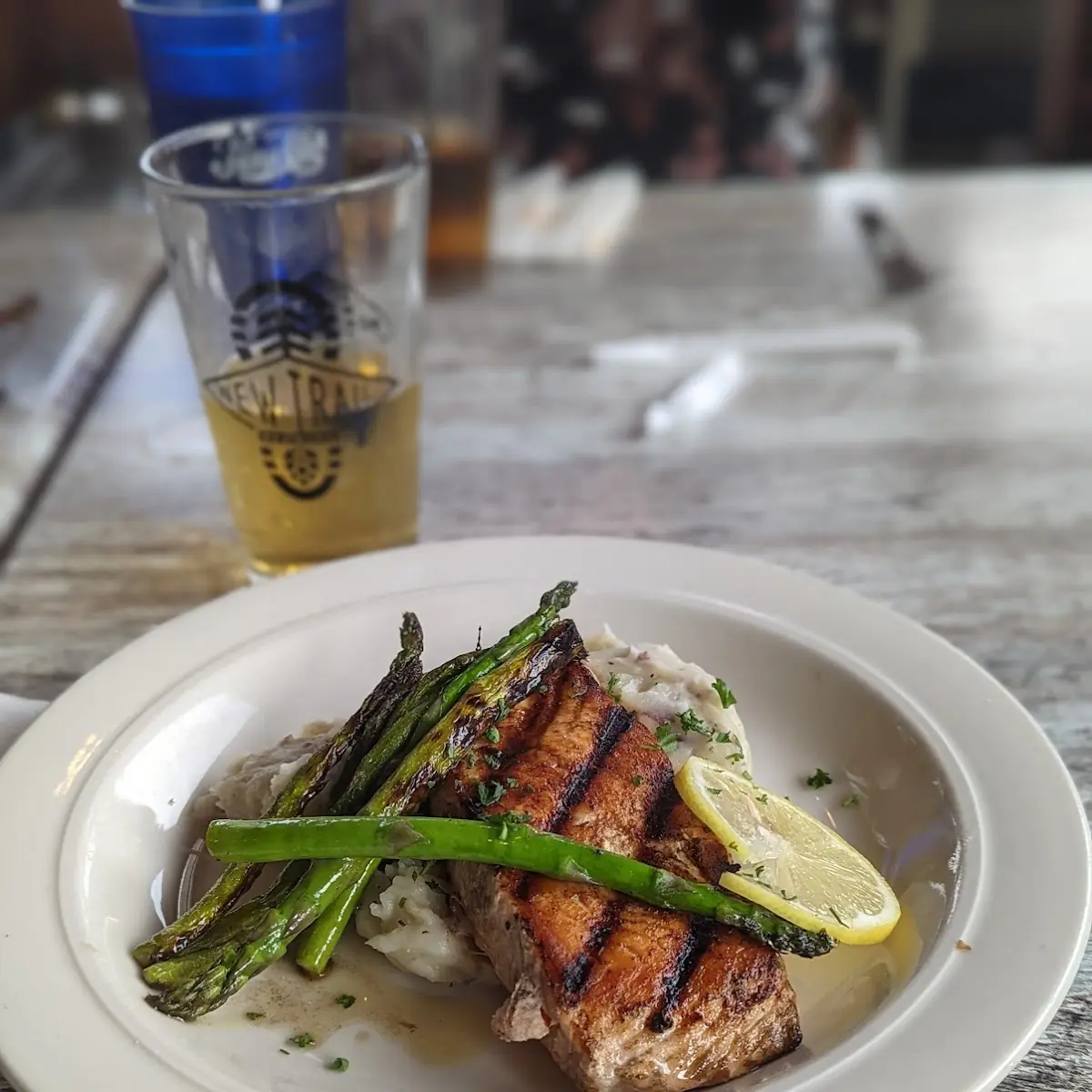 Grilled Salmon Baked Potato Asparagus