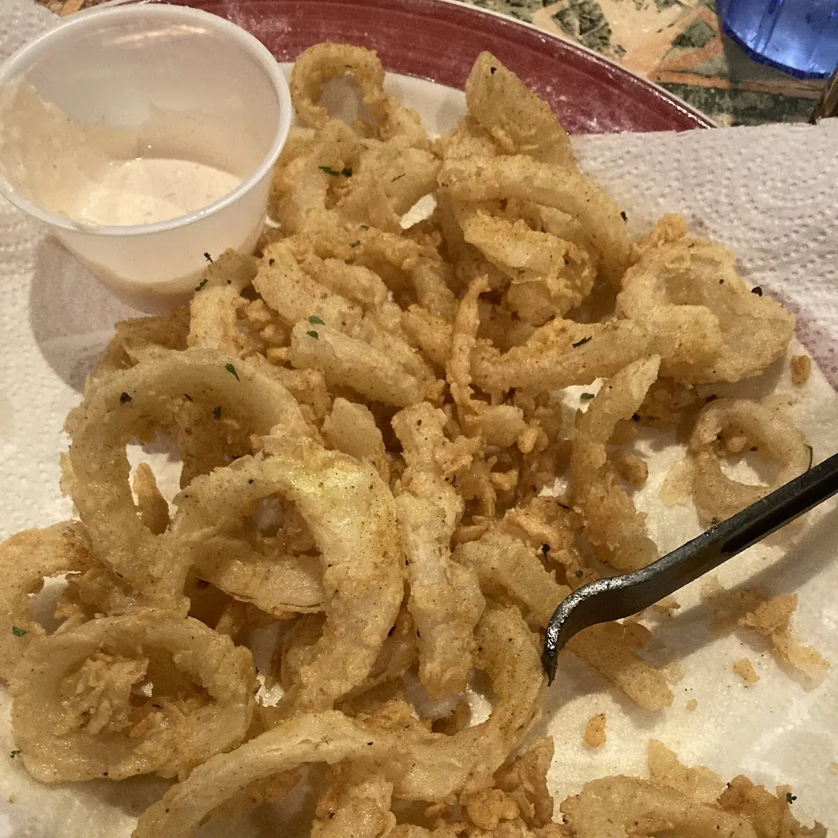 Onion Rings and Dipping Sauce