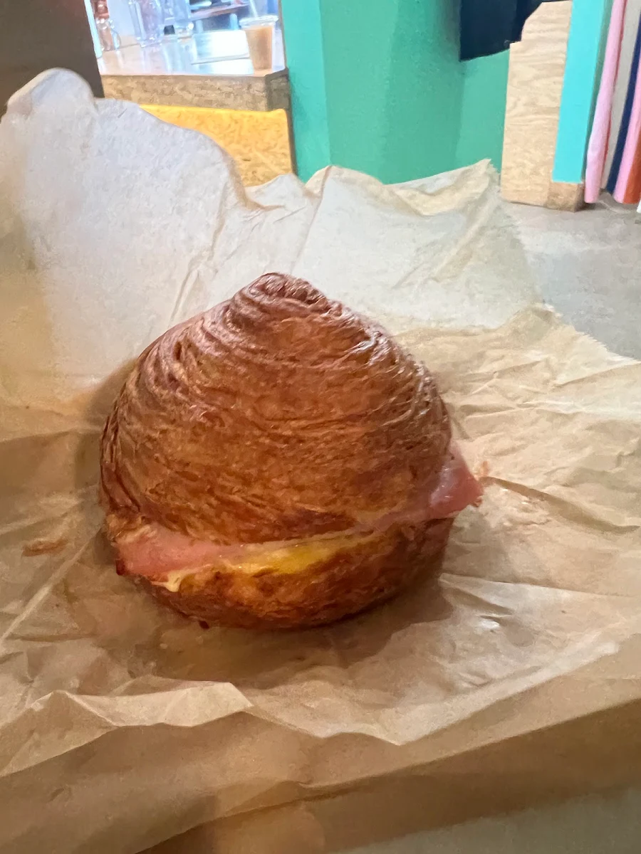 Ham Egg and Cheese on Croissant