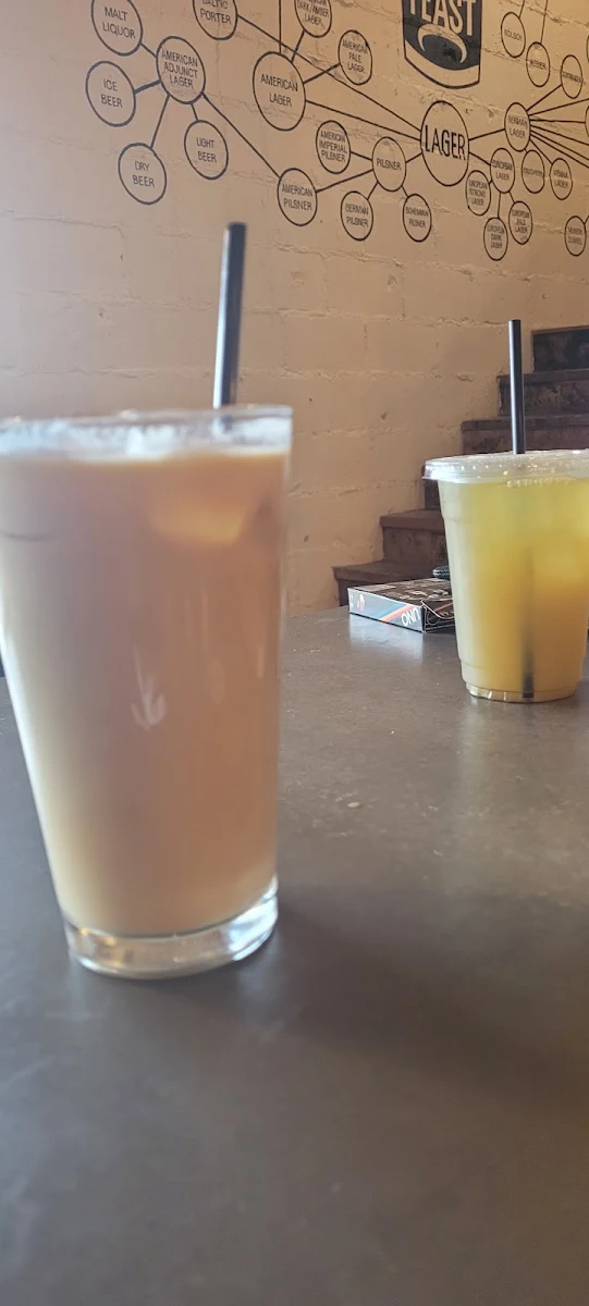Oat Milk Latte and Lavender Green Tea