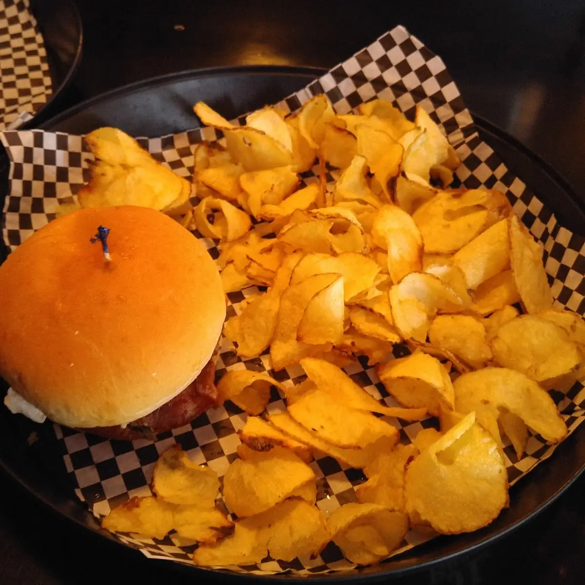 Slaw Burger and Freshly Made Chips