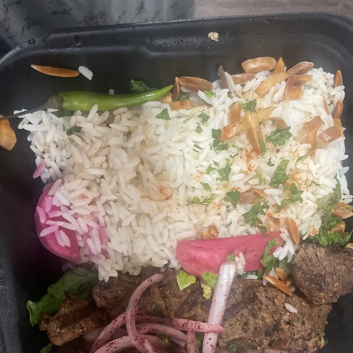 Beef Kabob over Rice