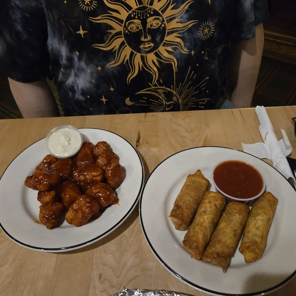 Boneless Chicken Wings and Pizza Logs