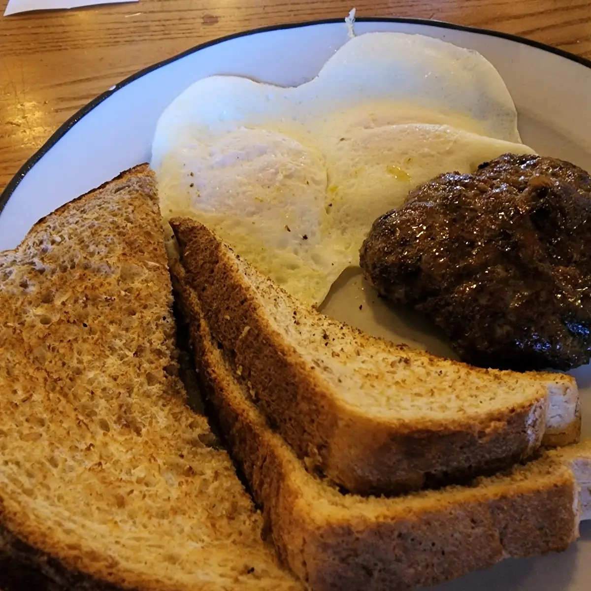Sausage Patty Eggs Wheat Toast
