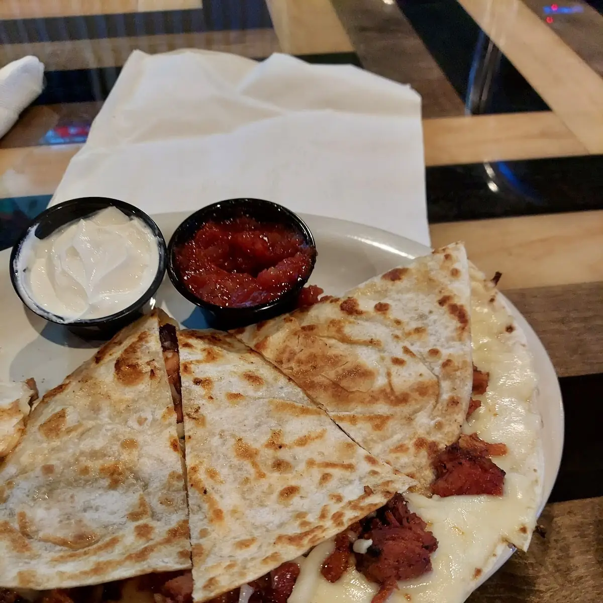Cheese Quesadilla Upgraded with Pulled Pork