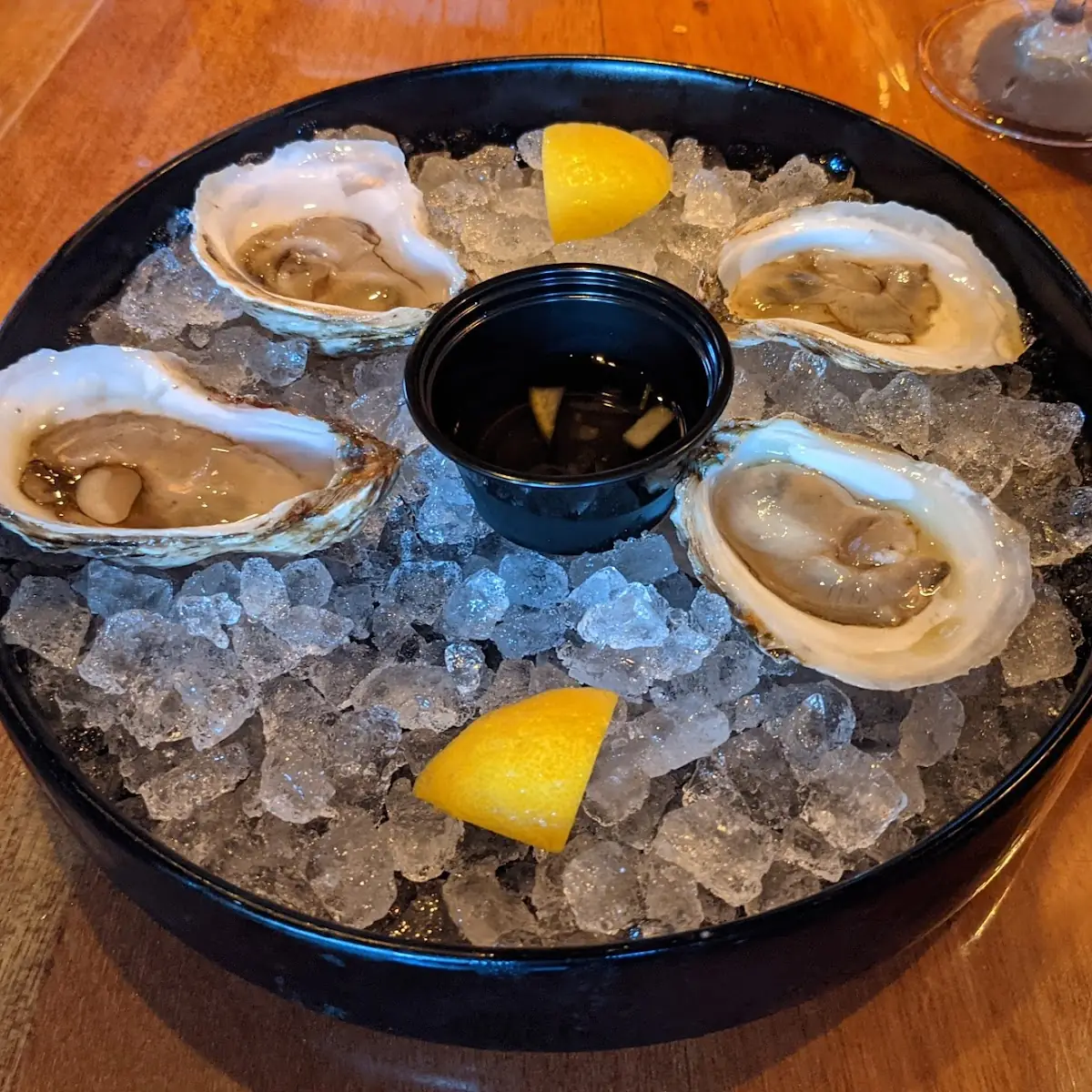 Shipwreck Select Oysters on the Left Pink Moon Oysters on the Right