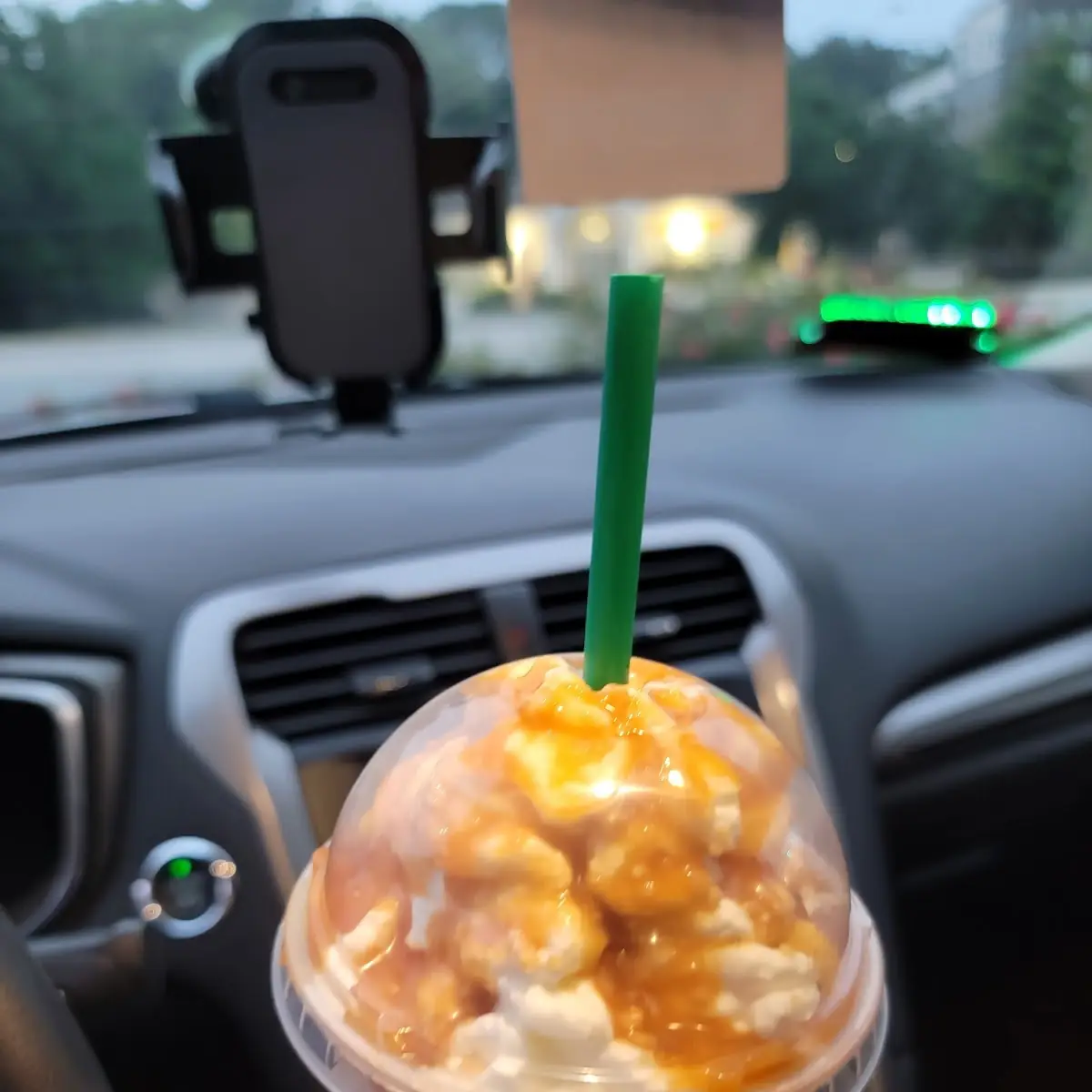 Venti Caramel Frappe with Extra Crunchy Topping