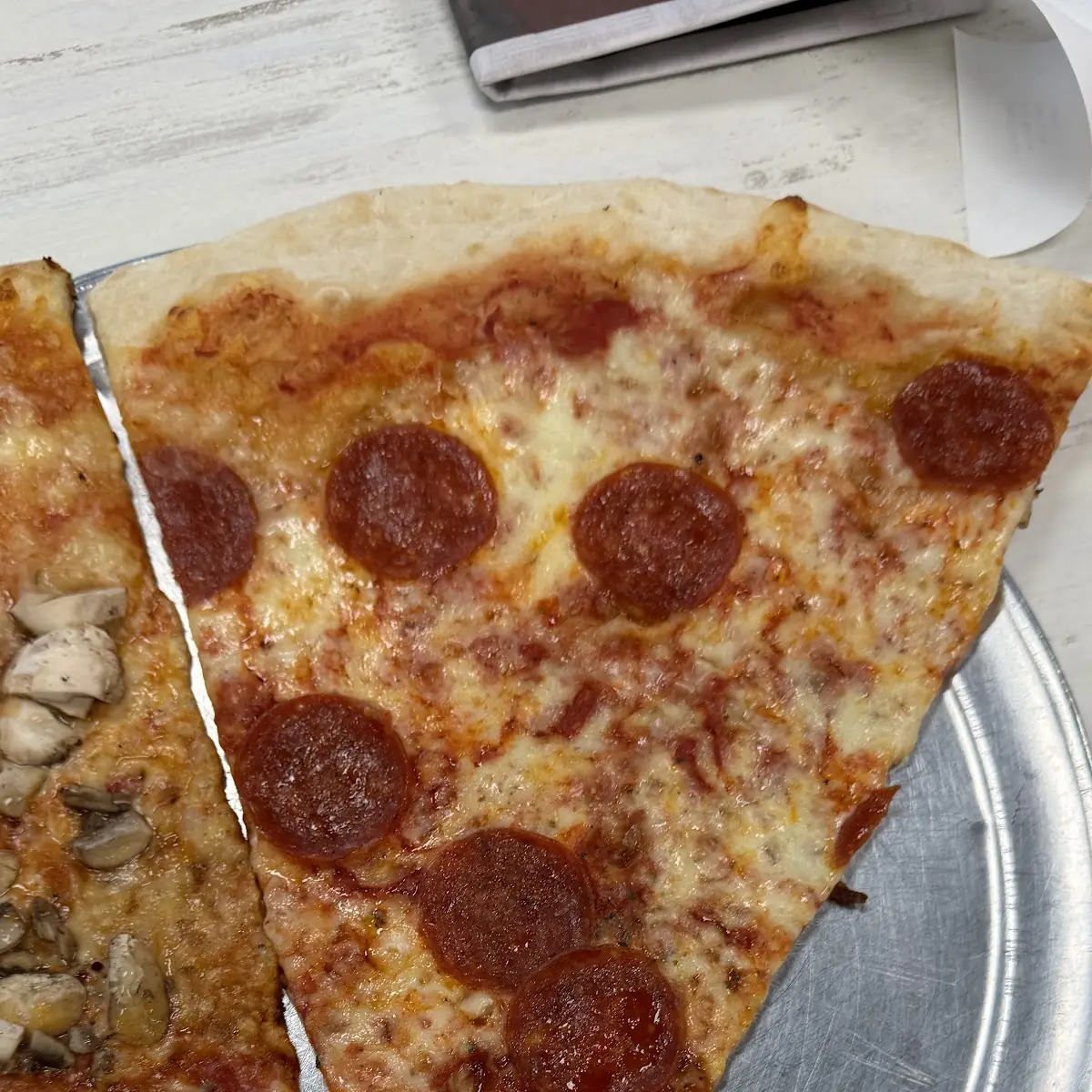 Pepperoni and Plain Pizza Slices
