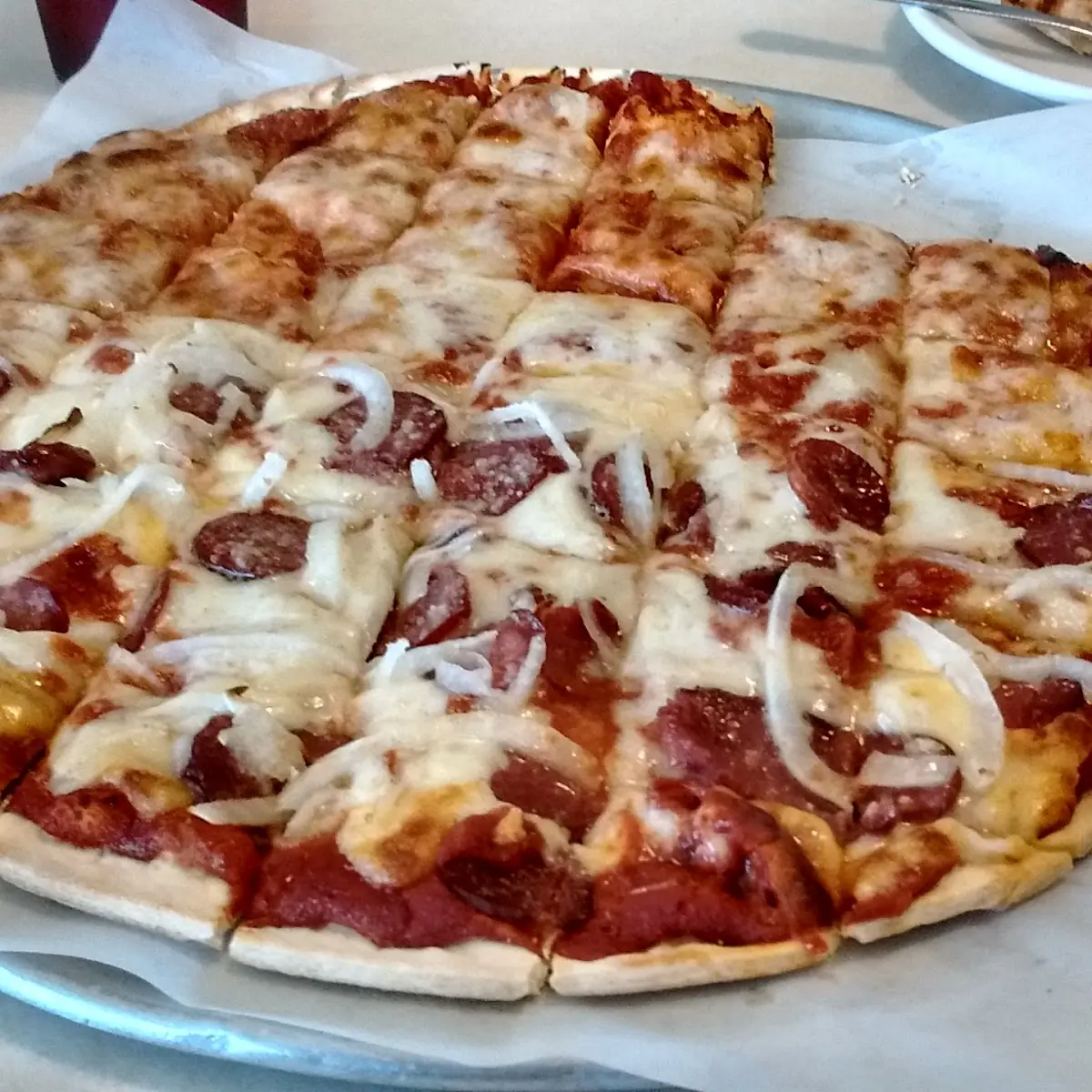 Pepperoni with Onions and Cheese Pizza