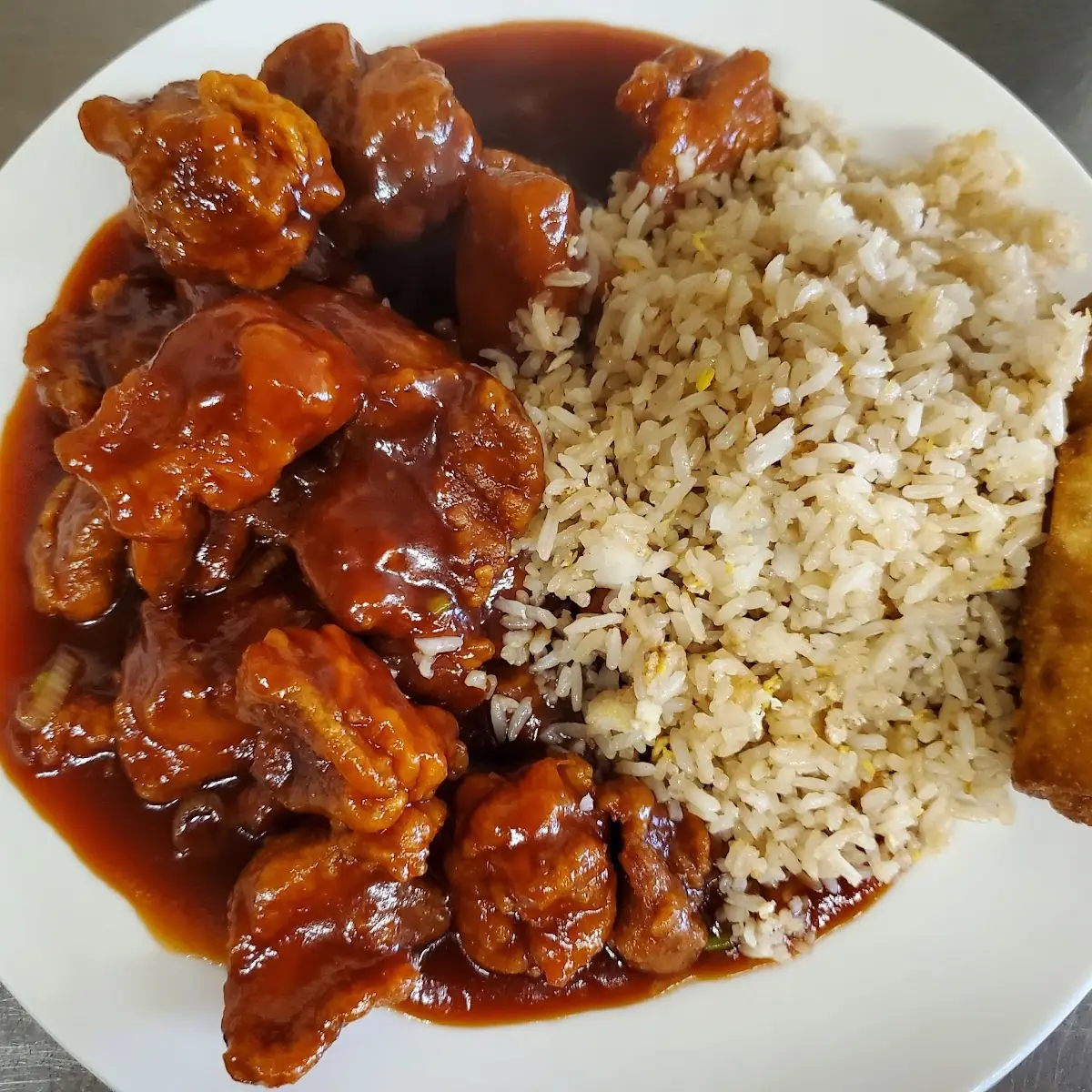 Combination Plate Orange Chicken