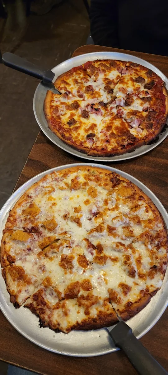 Meat Pizza and Chicken Ranch Pizza