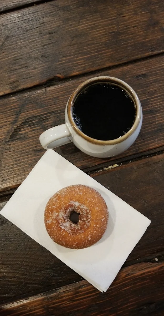 Drip Coffee and Apple Cinnamon Donut