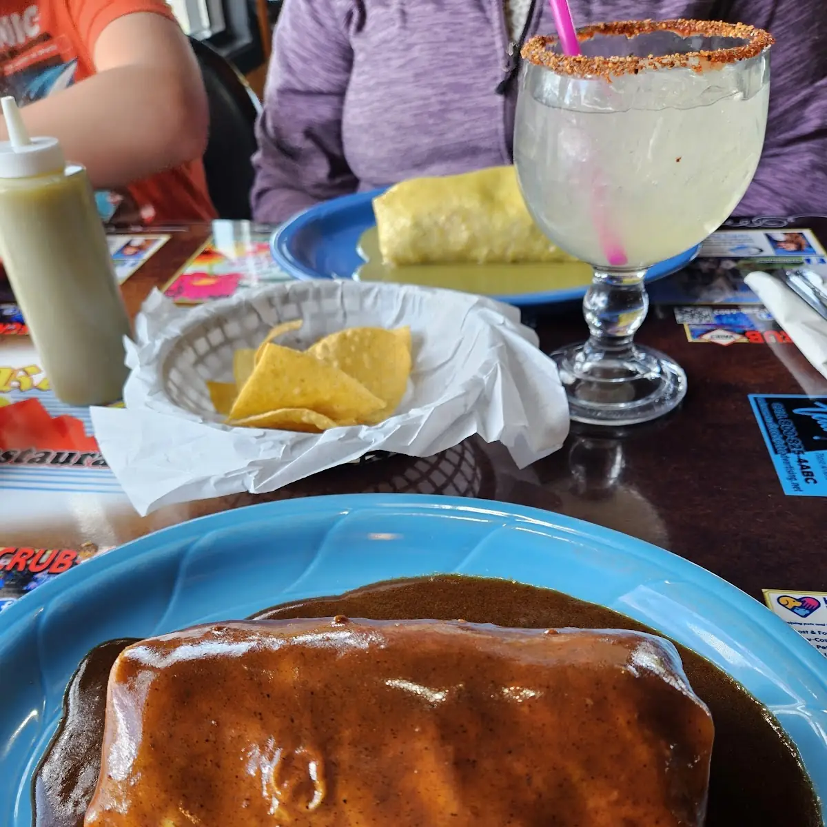 Chorizo Super Burrito with Mole Sauce