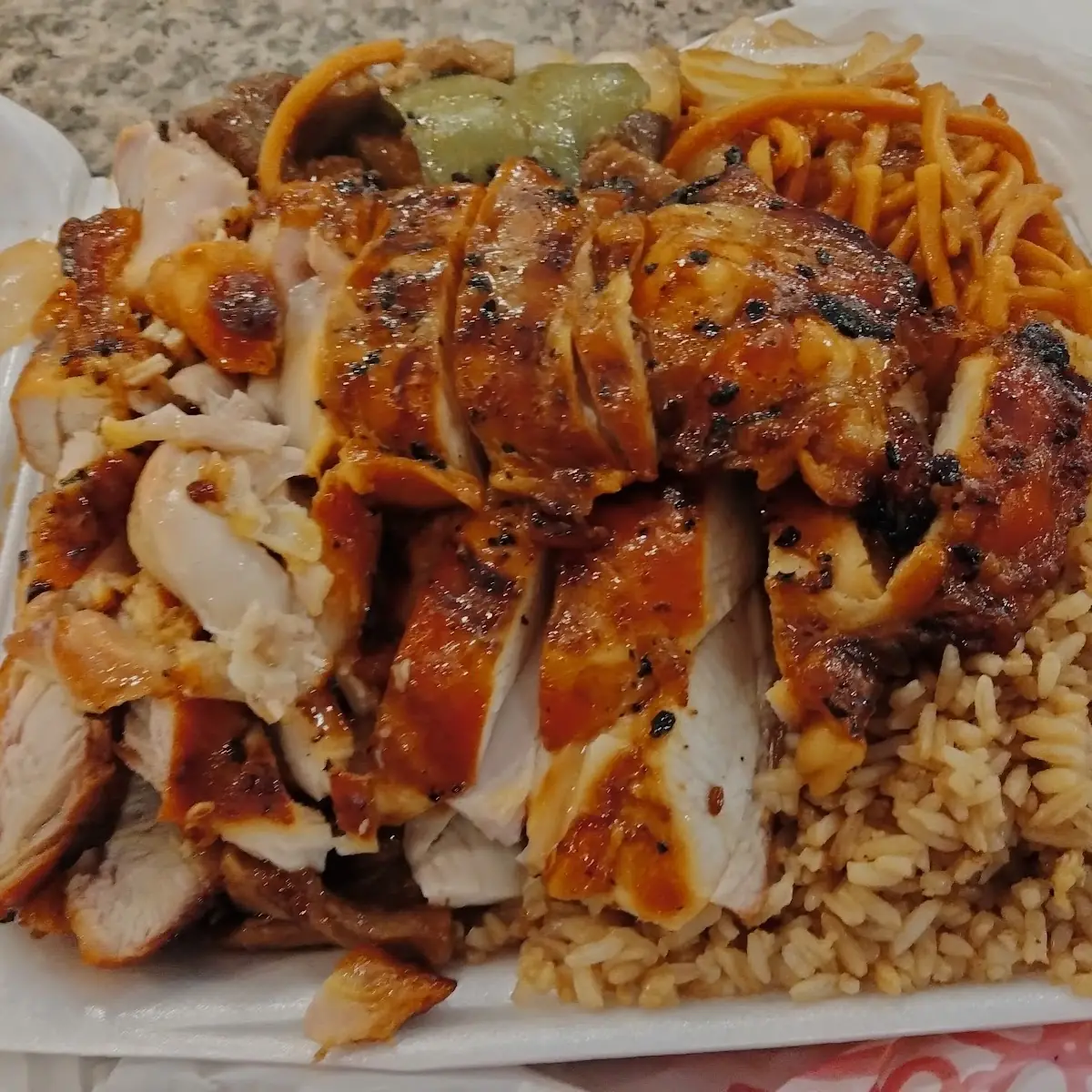 Pepper Steak and Teriyaki Chicken