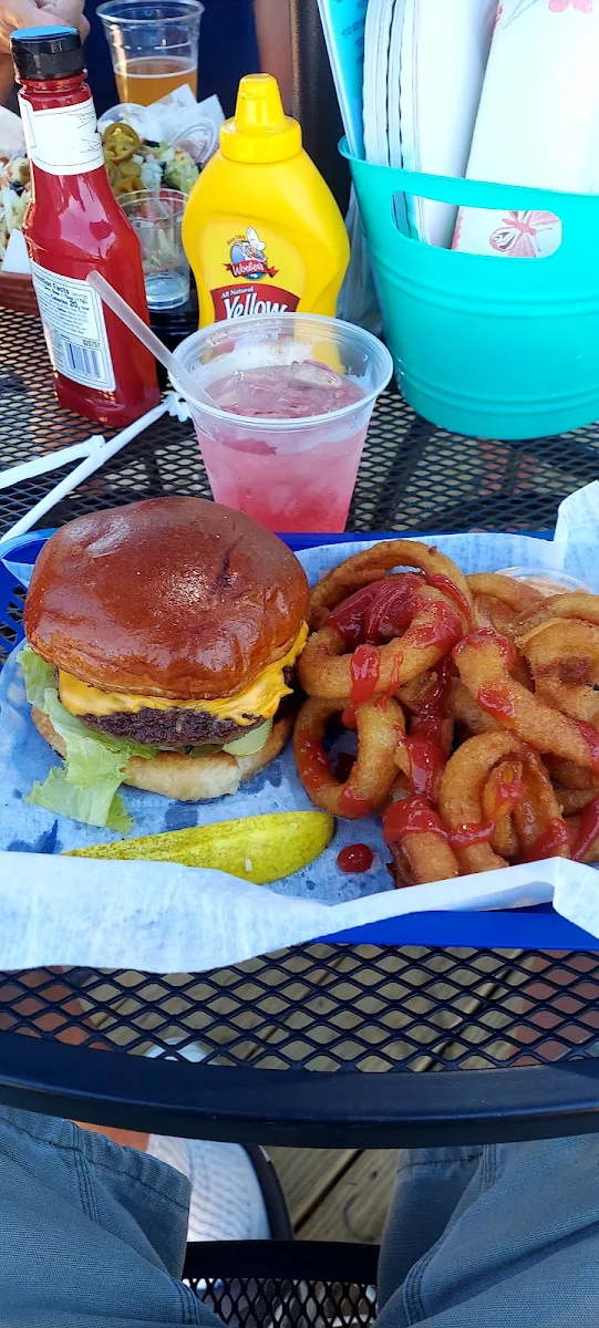 Hamburger and Onion Rings