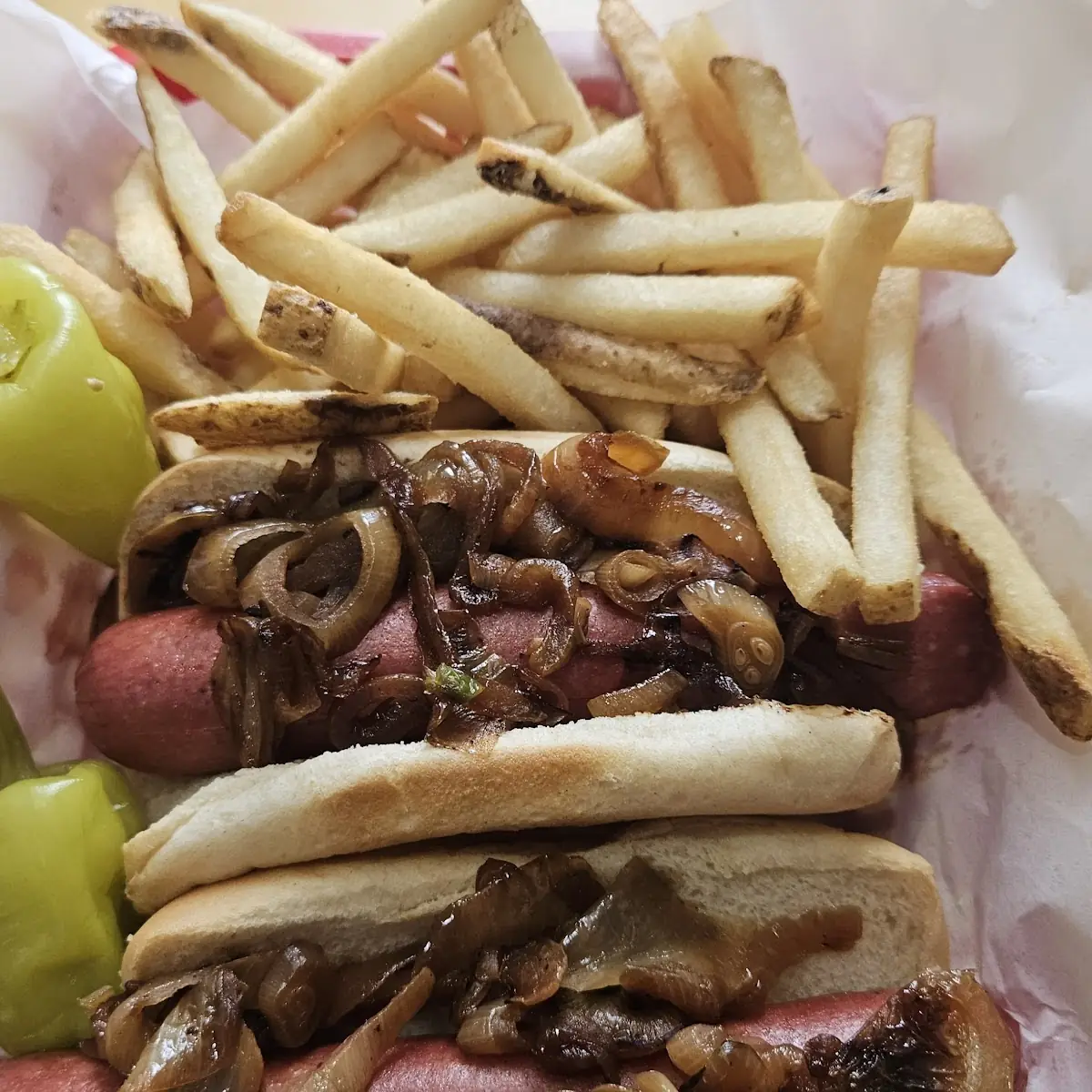 Polish Sausage with Grilled Onions and Peppers