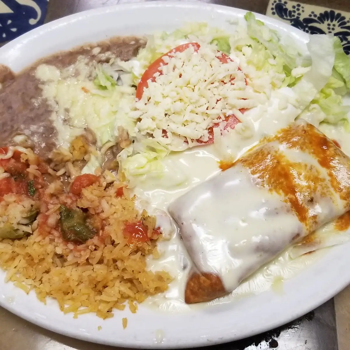 Chimichanga w Rice & Beans