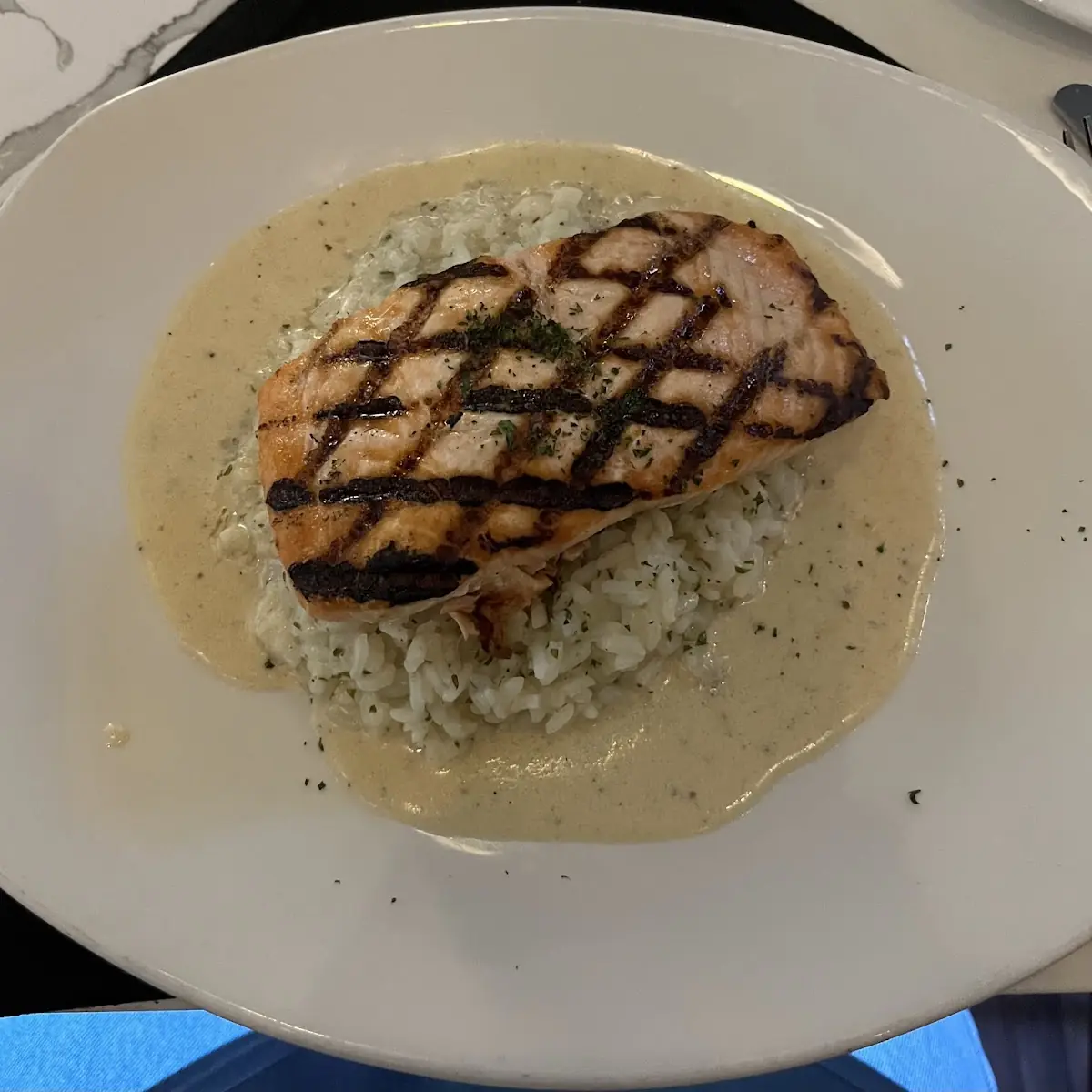 Grilled Salmon Risotto