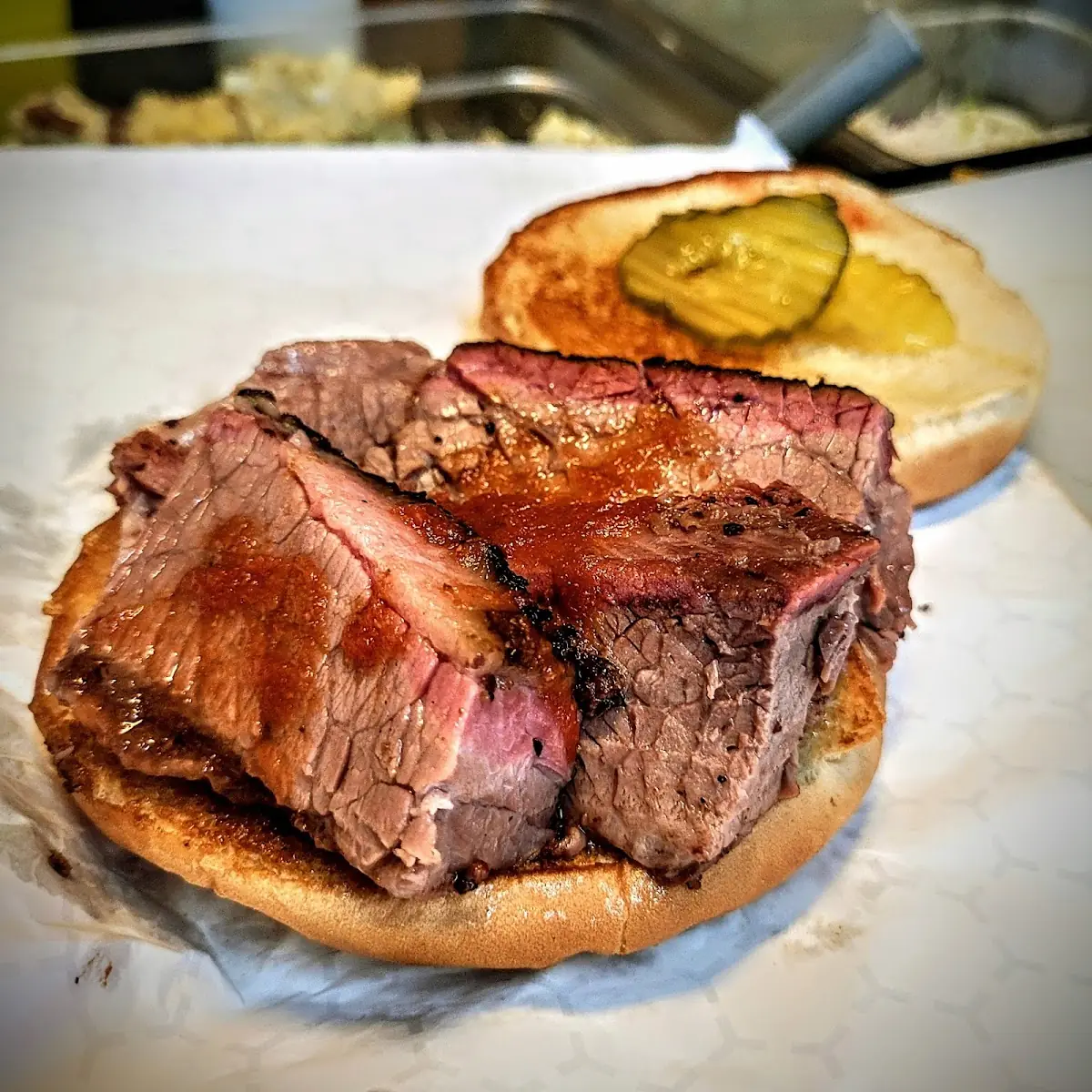 Sliced Brisket Sandwich