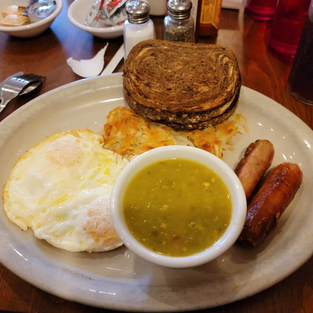 Basic Breakfast w a Side of Green Chili