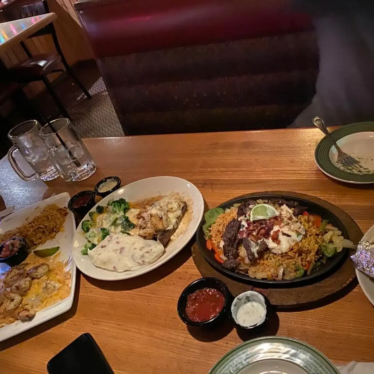Steak Fajitas Bourbon Chicken Steak with Mashed Potatoes