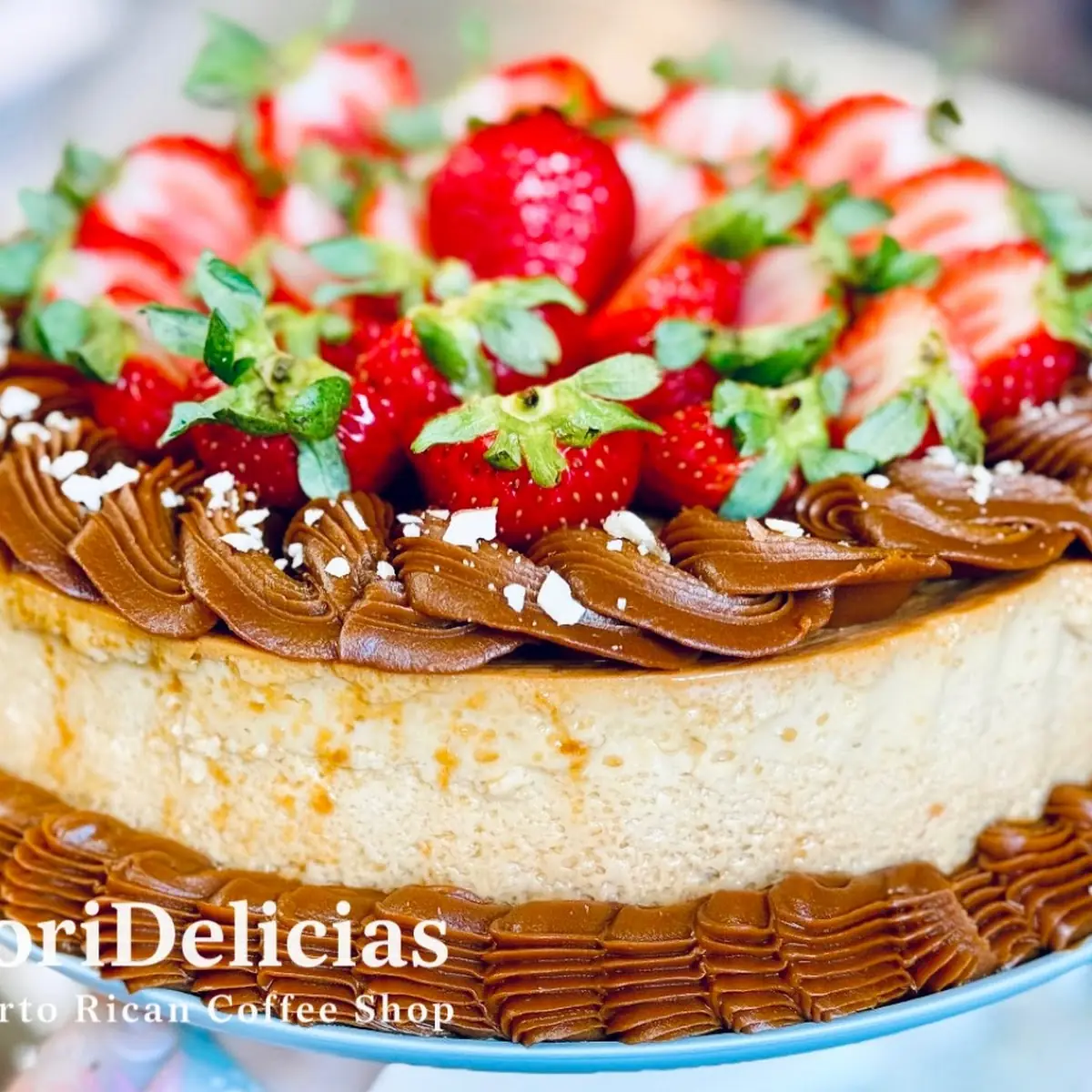 Tres Leche Cake with Nutella on Top