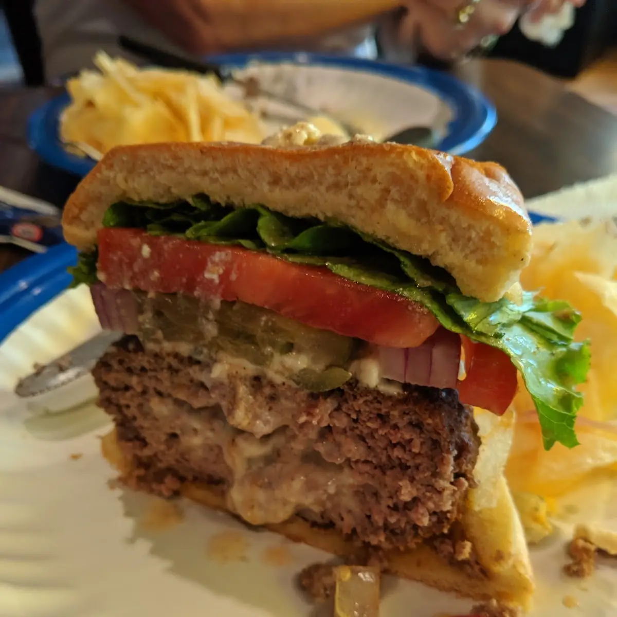 Cubby Burger with Side Potato Chips