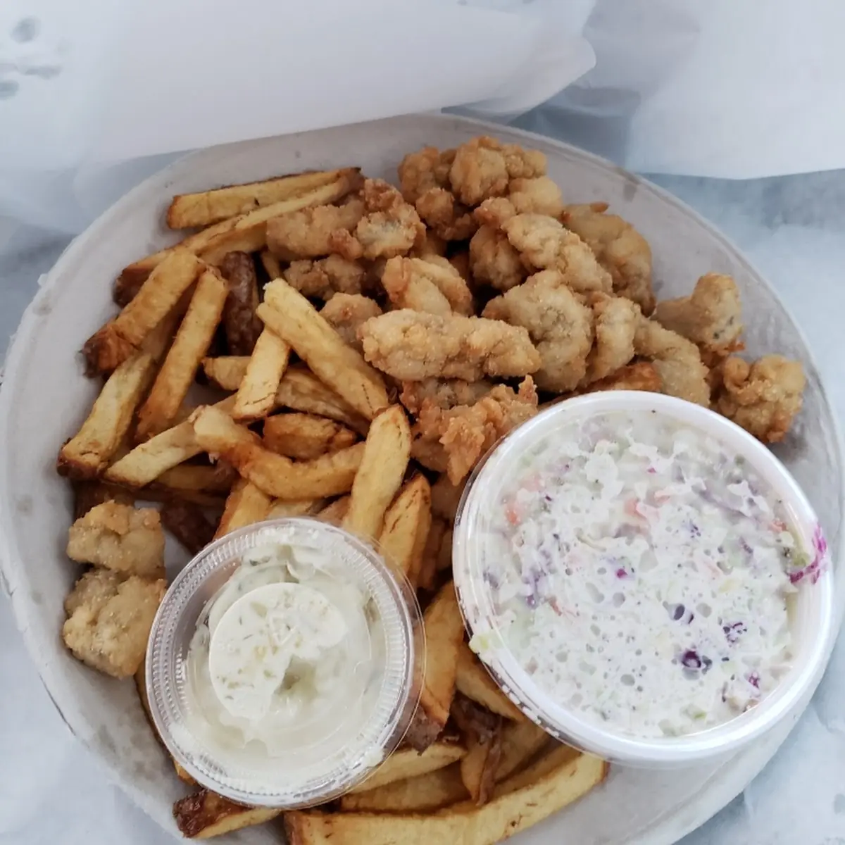 Fresh Cut Fries and Cole Slaw