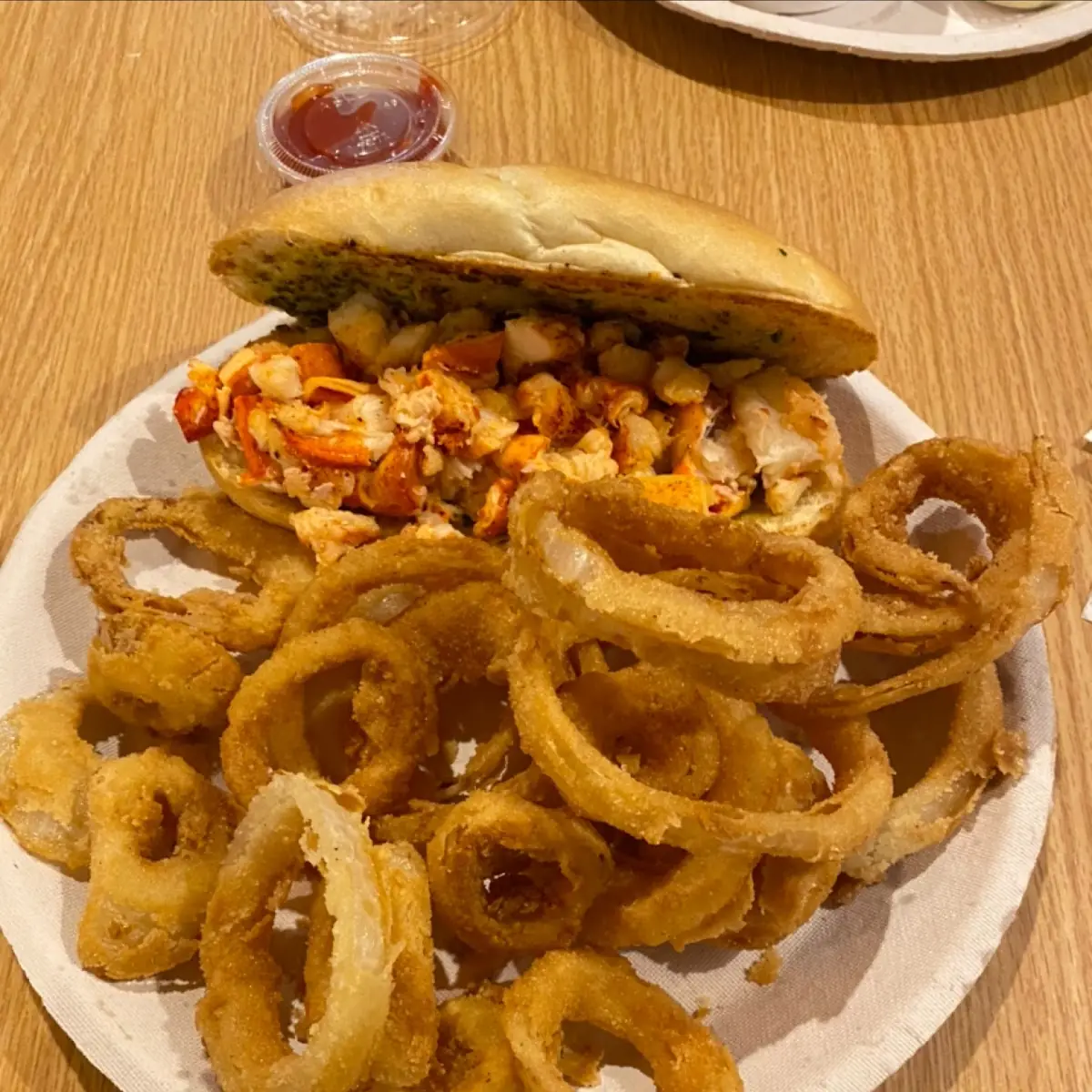 Lobster Roll and Onion Rings